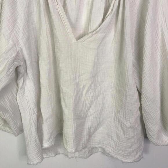 Nation LTD Top Womens M Mimi Romance Textured Gauze Fringe Hem Natural Boho - Picture 4 of 10